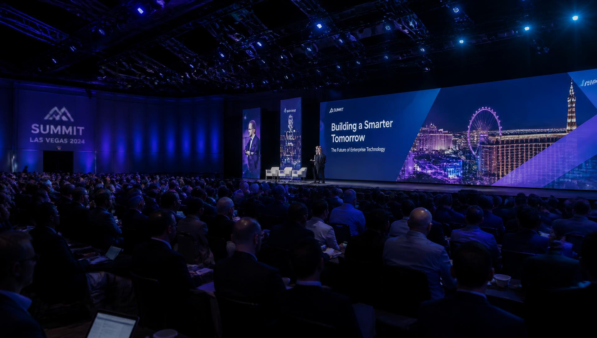 Corporate technology conference keynote hall in Las Vegas