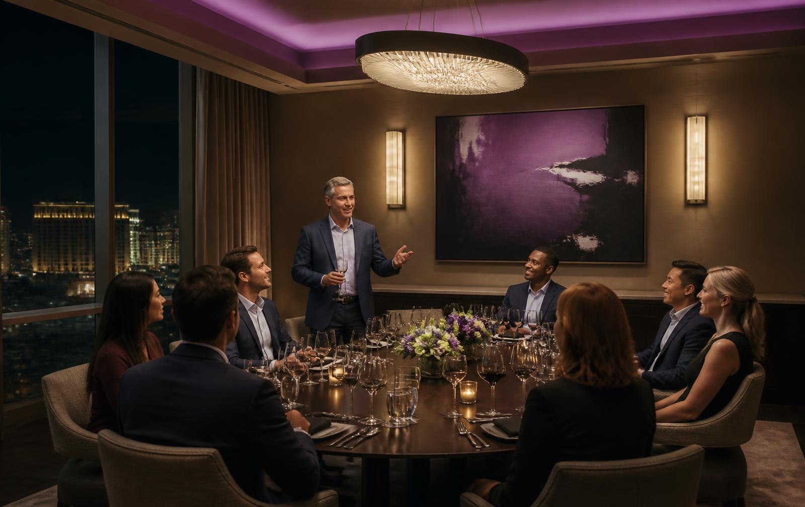 Executive dinner in a private Las Vegas dining room